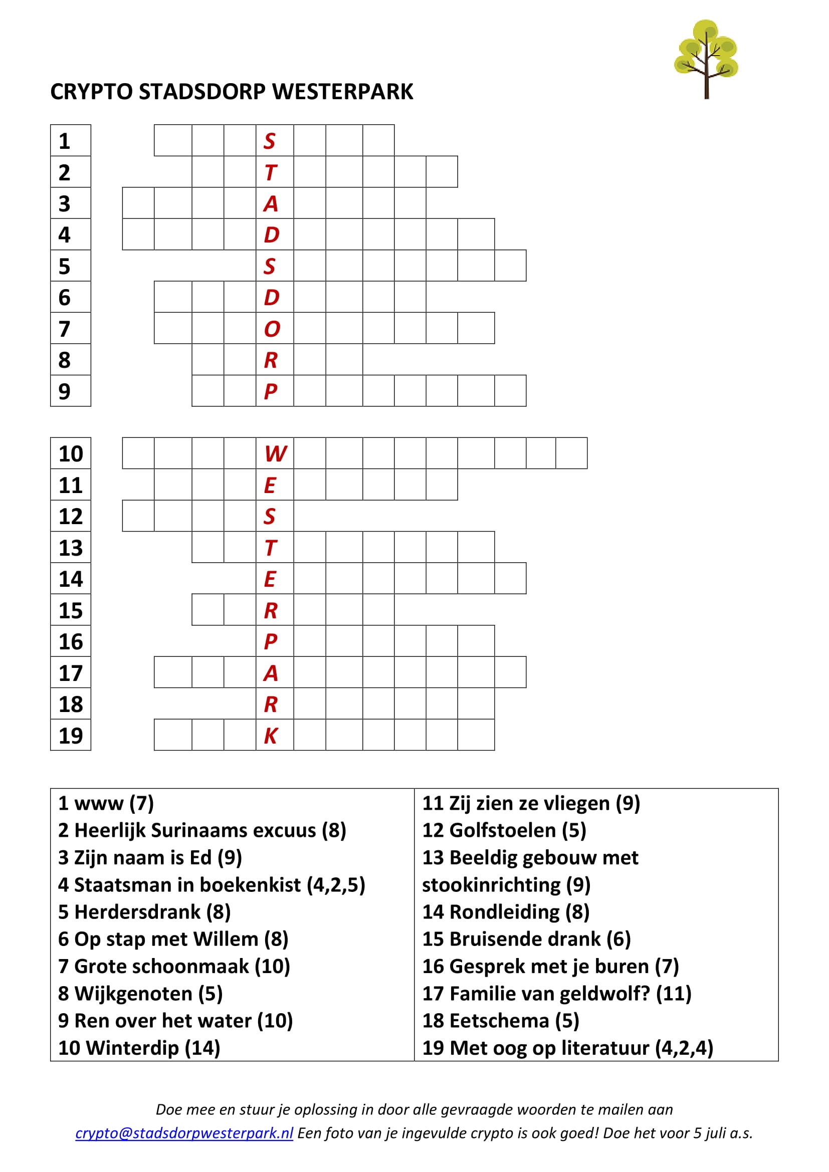 De Stadsdorp Crypto: puzzel mee! | Stadsdorp Westerpark